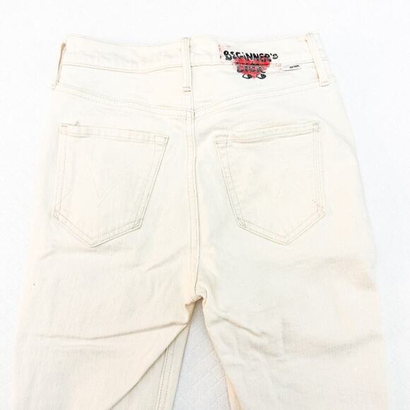 Mother Superior The Dazzler Ankle Fray Superstition Cream Denim Jeans Size 25 - Picture 12 of 13